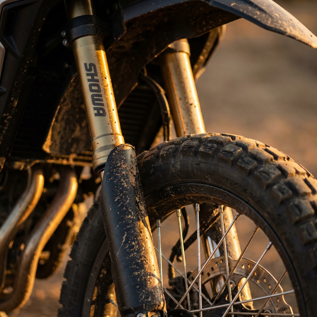 Detalle de suspensión delantera Honda CB500X 2021